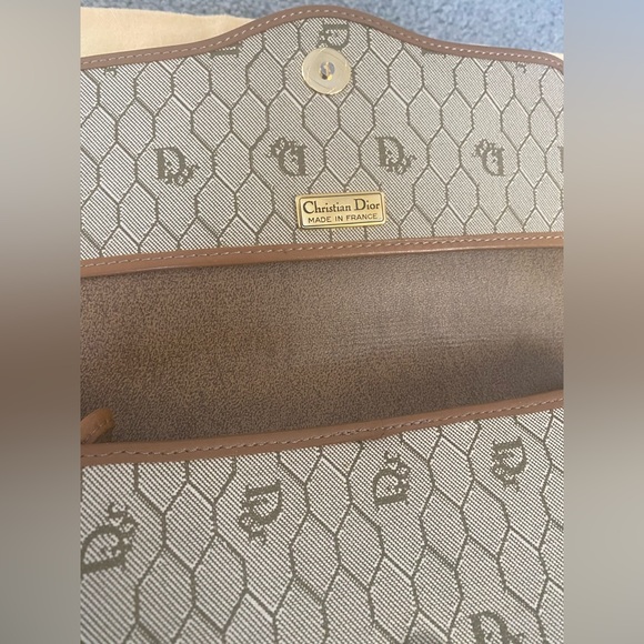Vintage Dior Honeycomb Canvas Leather Crossbody Bag - Picture 4 of 13